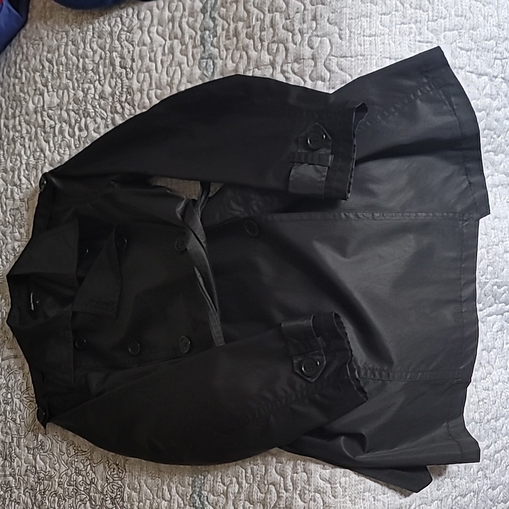Black short trench style coat